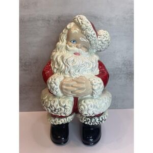 VTG Ceramic Winking Santa Claus Atlantic Mold 15 in. Hand Painted Christmas 70s